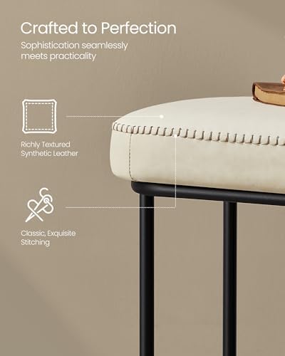 VASAGLE Storage Ottoman Bench for Entryway, PU Leather, Loads 660 lb