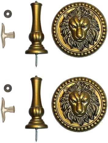 LOPGT Set of 2 Vintage Curtain Holdbacks Wall Mounted with Screws, Gold
