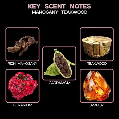 Reed Diffuser Set - Mahogany Teakwood Scented Diffuser with Sticks