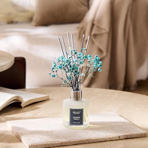 Airkeep Reed Diffuser Set,3.38 fl oz (100 ml) - Cashmere Vanilla Oil Diffusers with 8 Reed Sticks, Home Fragrance Reed Diffuser for Bathroom Shelf Decor