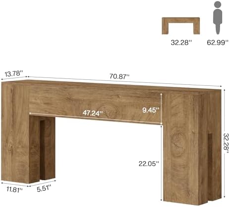Tribesigns 71-Inch Long Console Table for Entryway, Farmhouse Sofa Console