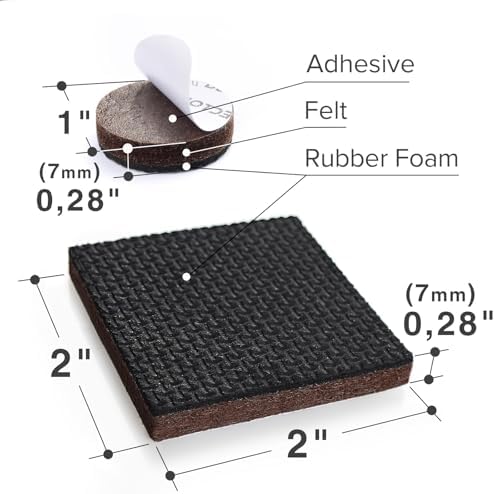 Non Slip Furniture Pads X-PROTECTOR 48 PCS - 32 pcs 1” Round + 16 pcs 2"