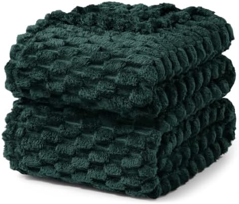 Exclusivo Mezcla 3D Fleece Twin Size Blanket for Bed, Forest Green