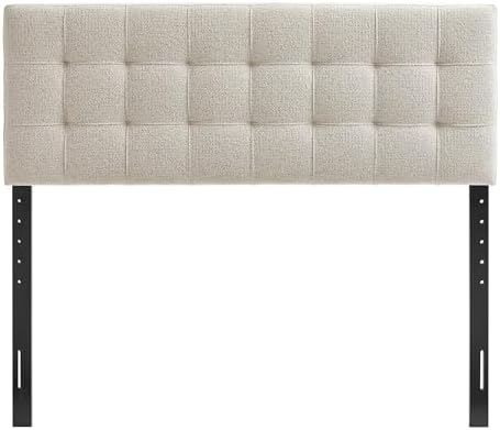 Modway Lily King Size Headboard with Biscuit Tufting in Dove Gray - Fabric Upholstery with Padded Design and 5 Height-Adjustable Mounts