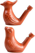 2Pcs Bird Water Whistles, Warbler Bird Caller Purple Clay Pottery