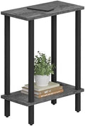 TUTOTAK Narrow Side Table, 2-Tier Small End Table for Couch