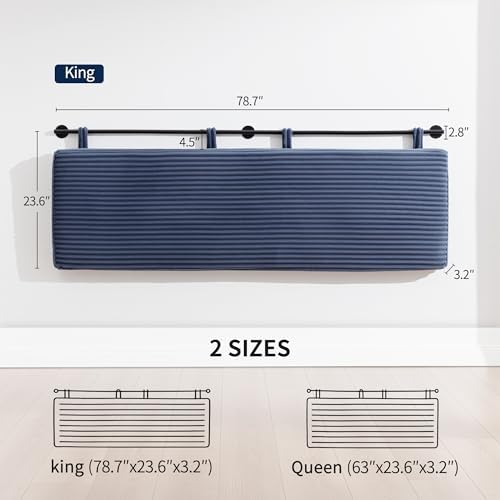 UEV King Headboard Only, Wall Mounted Hanging Upholstered Bed Head Board