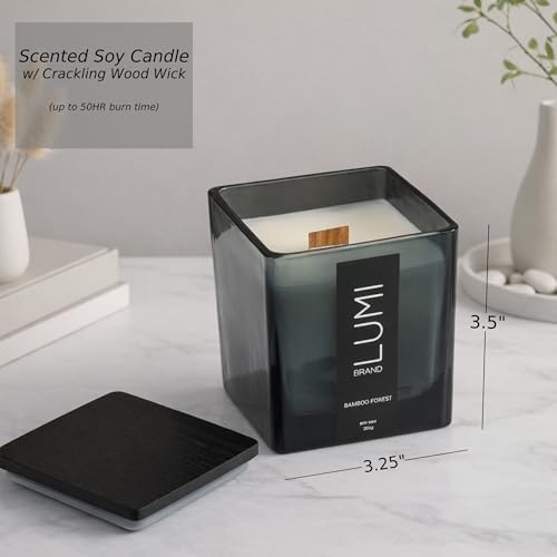 Luxury Aroma Gift Set | Bamboo Forest Scent - Reed Diffuser (200ml), Wood Wick Soy Candle (200g), Room Spray(50ml) | Includes Dried Flowers & 8 Reeds | Luxurious Fragrance for Home Décor | Great Gifts