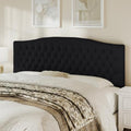 Befurtori King Headboard Only, Velvet Classic Tufted Design, Black