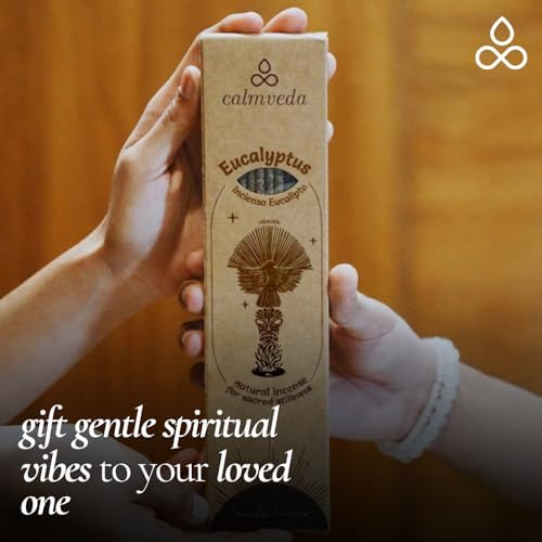 Organic Eucalyptus Incense Resin Smudge - 24+ Sticks, Crisp Rainforest Feel