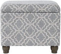 Spatial Order 22" Medium Rectangular Storage Ottoman - Gray Geometric