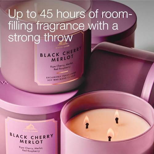 Bath & Body Works 3-Wick Candle, Black Cherry Merlot, Soy Wax Blend, 2 Pack