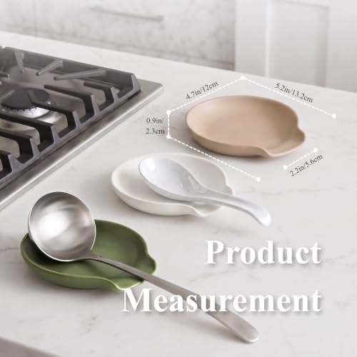 LarqeeWare Ceramic Spoon Rest for Stove Top, Modern Kitchen Counter Holder