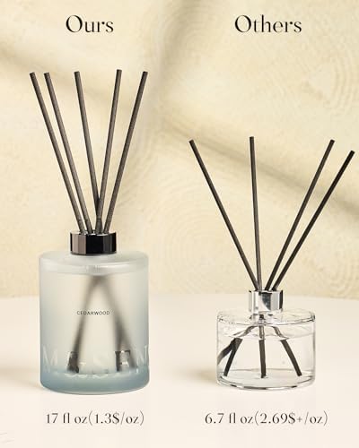 M&SENSE Reed Diffuser Set, Linen, 17 oz Natural Essential Oil