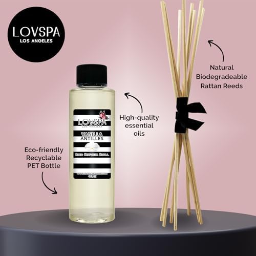 Vanilla Antilles Diffuser Oil - Luxury Essential Oils for Diffuser Refill & Air Freshener Room Spray - Long-Lasting & Natural Home Fragrance, Scented Oil for Diffusers, USA Made, 4oz
