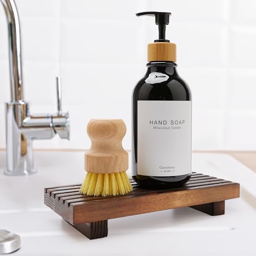 Kitchen Sink Tray for Bathroom Counter Decorative Wooden Riser Soap Holder
