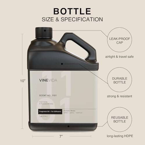 VINEVIDA [128 Fl Oz] Scent NO. 1101 Fragrance Oil for Cold Air Diffusers, Aromatic Notes of Amber Peony Starfruit, Essential Oils for Diffuser Oil Refill & Air Freshener Room Spray