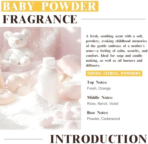 EUQEE Baby Powder Fragrance Oil for DIY Bath Bombs(2.02 Fl oz)