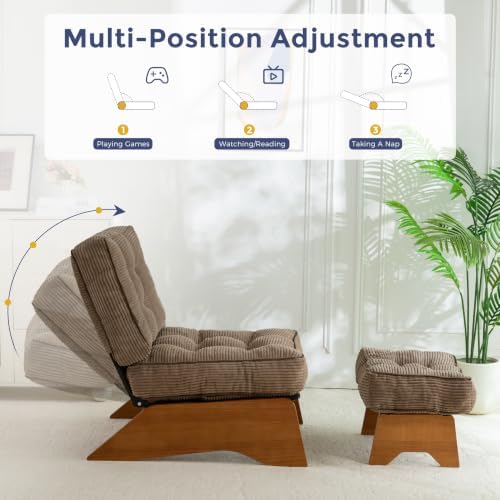 MAXYOYO Accent Chair with Ottoman, Lounge Chair with Adjustable Backrest