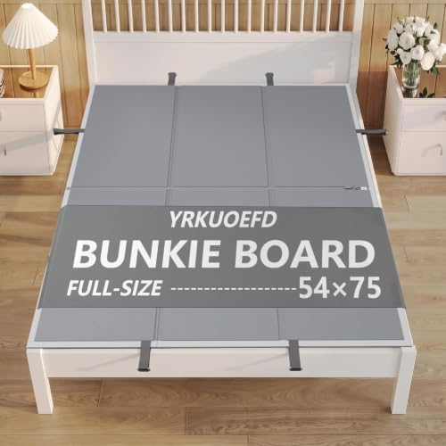 Bunkie Board Full Size (54x75'')- Premium 10mm Heavy Duty Low Profile Bed Board for Under Mattress, Breathable & Moisture Resistant,Noise Minimizing, Fits Metal FramesPlatform Beds (Grey)