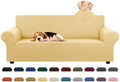 KEKUOU Stretch Couch Covers for Sofa, 3 Cushion Couch Slipcover,Champagne