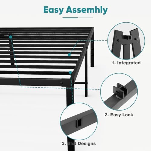DUMOS Full Bed Frames, 18 Inch Height Metal Platform Bed Frame