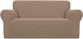 Easy-Going Stretch Loveseat Couch Covers Washable Camel