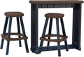 Patio Bar Set: Multiple Color Options, with or Without Stools, Durable & Stylish, USA Made - Perfect for Outdoor Spaces. (Black/Espresso, Single Bar with 2 Barstools)
