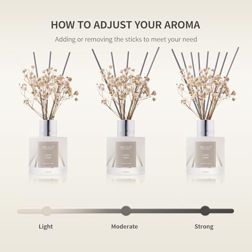 Airkeep Reed Diffuser Set,3.38 fl oz (100 ml) - Grapefruit Lemon Oil Diffusers with 8 Reed Sticks,Home Fragrance Reed Diffuser for Bathroom Shelf Decor