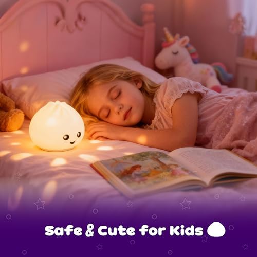 Squishy Dumpling Night Light, Soft Touch Lamp