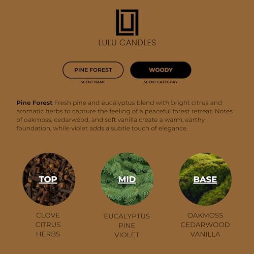 Lulu Candles Pine Forest Scented Soy Jar Candle, 9 Oz.