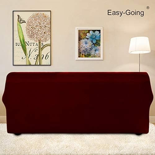 Easy-Going Stretch Couch Covers for Sofa Washable Large Wine