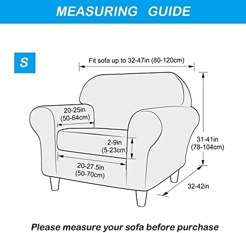 OBCREAT 2 Pieces Sofa Slipcover Stretch Velvet Sofa Chair Covers Soft Armchair Cover with Elastic Bottom Non Slip Furniture Protector for Pets Kids (Burnt Orange, Small)