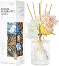 Chloefu Lan Creamy Vanilla Reéd Diffuser, Milky Coconut, 6.7 oz Flower Diffuser with Sticks, Modern Farmhouse Decor, Bathroom & Office Decor, Room Freshener