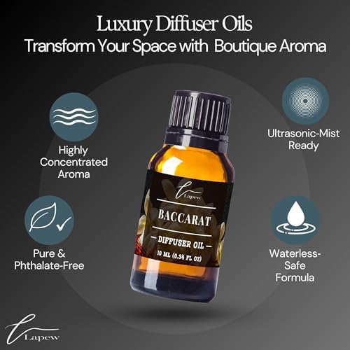 Lapew Baccarat Waterless Diffuser Oil | Fragrance Oil for Nebulizer & Cold Air Diffusers | Scented Home Oil | 1.0 fl oz