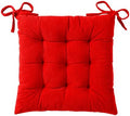 HLOVME Corduroy Chair Cushion with Ties Ultra Soft Warm Floor Cushion for Kids Reading Nook Comfortable Square Seat Cushion for Adult 15.7”x15.7”, Khaki