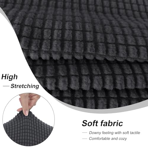 2 Pieces Stretch Chair Cover For Sofa Slipcover, 1 Seat, Dark Gray