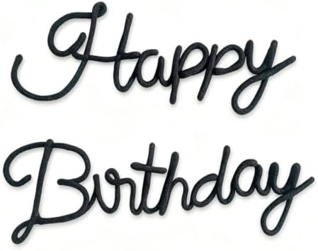 Black Happy Birthday Sign Knitted Wire Words Birthday Wall Hanging Decor