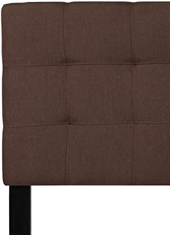 EMMA + OLIVER Dark Brown Queen Quilted Tufted Headboard