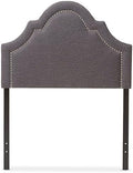 Baxton Studio Rita Modern and Contemporary Dark Grey Fabric Upholstered Twin Size Headboard