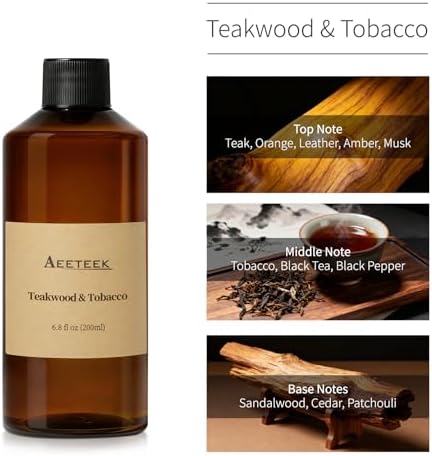 Reed Diffuser, Teakwood & Tobacco Essential Oil Refill