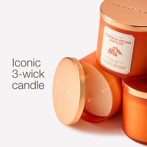 Bath & Body Works 3-Wick Candle, Pumpkin Pecan Waffles Scent, 2 Pack
