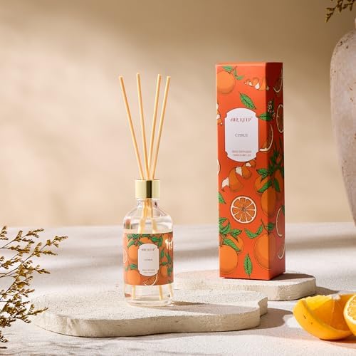 Airkeep Reed Diffuser Oil Set with Reed Sticks,Citrus Aromatherapy Oil Scent Diffuser for Home Office Bathroom Decoration Perfume and Gifts 3.38oz/100ml