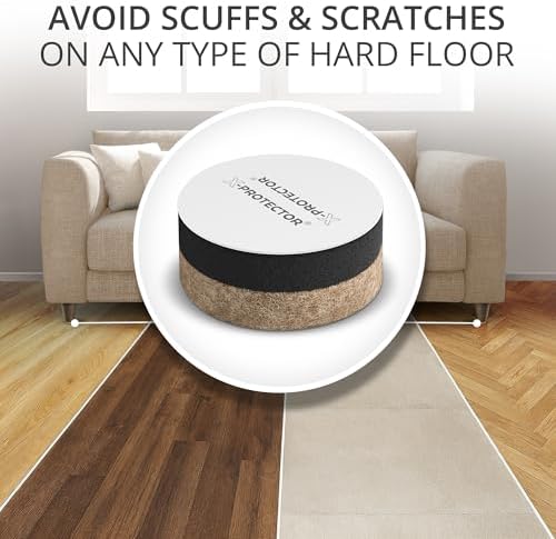 X-Protector Felt Furniture Sliders for Hardwood Floors - 24 PCS 1”