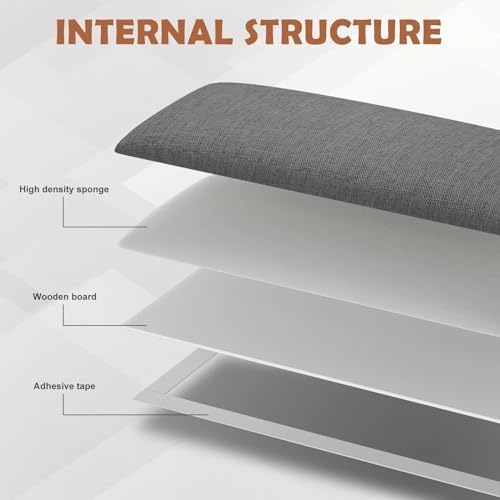 IFNOW Wall Mounted Headboard, Peel and Stick Panels, Dark Grey, Queen