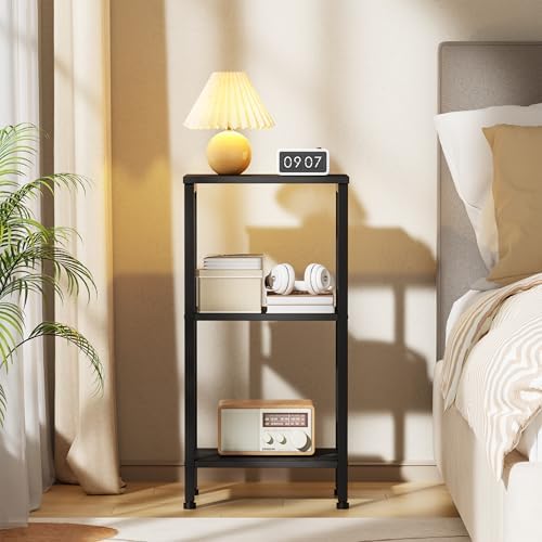 Asgolion 30 Inch Tall Side Table, Small End Table with Adjustable Shelf