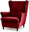 NILUOH Velvet Wingback Chair Covers 2-Piece, Slipcovers for Living Room