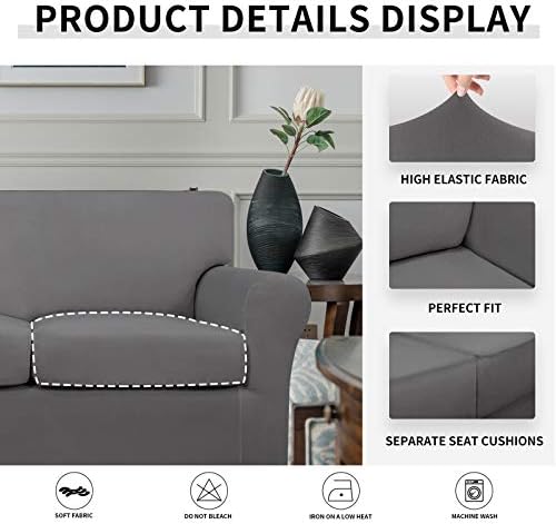 Easy-Going 4 Pieces Oversized Stretch Couch Cover for Dogs Washable