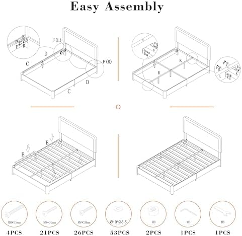 King Size Bed Frame with Headboard, Luxury Velvet Fabric Upholstered Bed frame with Button Tufted Design, Strong Wooden Slats Support - Low & Sturdy, Noise-Free, No Box Spring, Easy Assembly, Cream