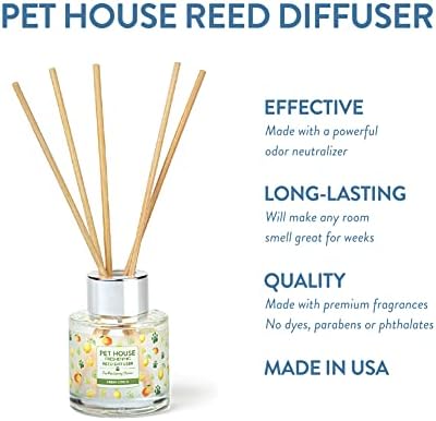 Fresh Citrus Home Freshening Reed Diffuser Set Pet House